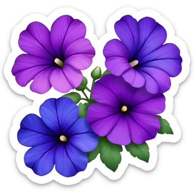 Purple-Violet-Indigo-Purple-Gradient Petunia  sticker