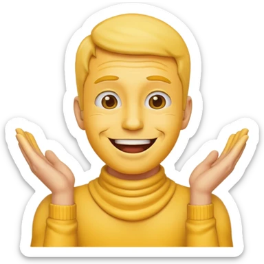 Emoji man joyful with hands on his neck sticker