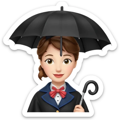 Mary Poppins with an umbrella sticker