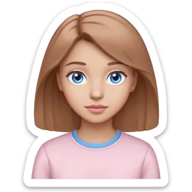 Волосы - светло русые, глаза - серо-голубые, любимый цвет - нежно розовый, стиль - clean girl  sticker