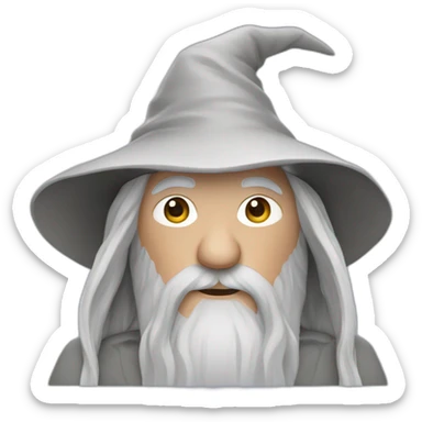 gandalf with a macbook sticker