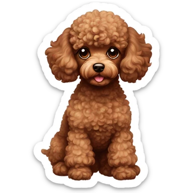 Brown toy poodle sticker