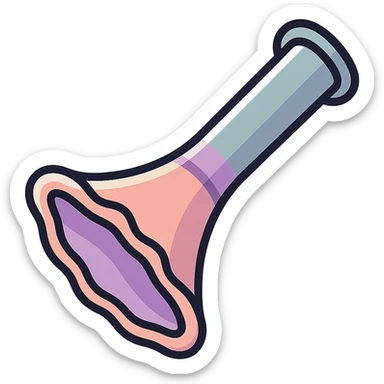 Pinard angled view with unusual bell shape, slightly wavy edge, icon-color-outlined style, detailed shadows and highlights, thin clean contours, soft rounded shapes, pastel palette #98B5BC, #B5B3C1, #C9A3C9, #E4C0CA, #F7DCD1, #F7C0AA, modern Japanese pop art and sticker aesthetic, soft lighting, transparent background sticker