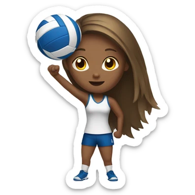 Girl playing volleyball sticker