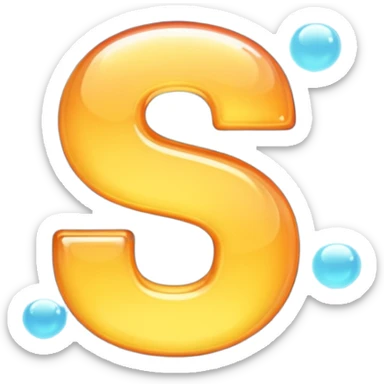 The letter S in a light emoji bubble sticker