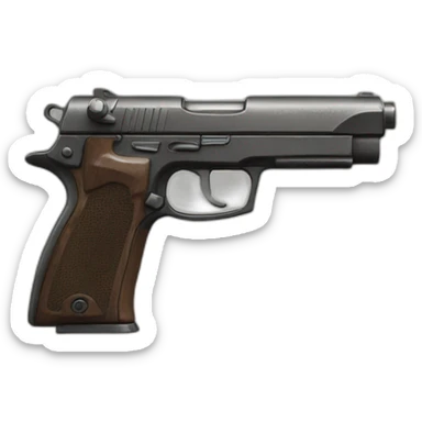 match 3 tile for a first person shooter pistol pointed up sticker