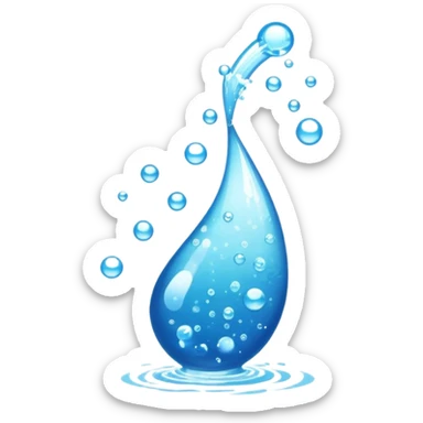 Water staff with particles of bubbles sticker