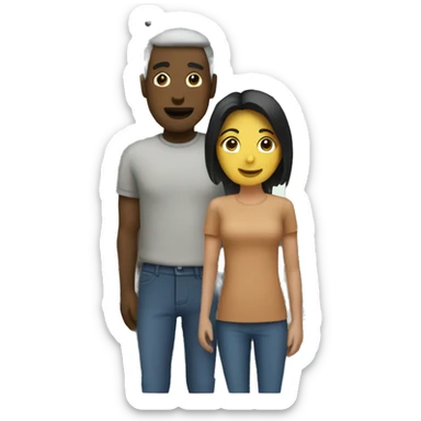 two people with fence between them sticker