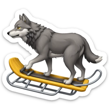 wolves pulling sled sticker