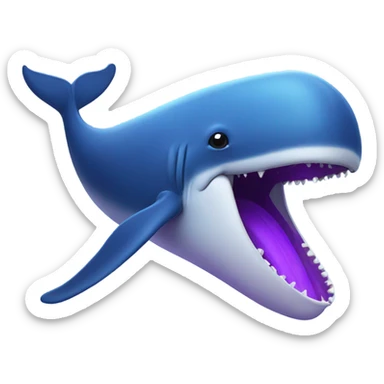 Blue whale purple, open mouth sticker