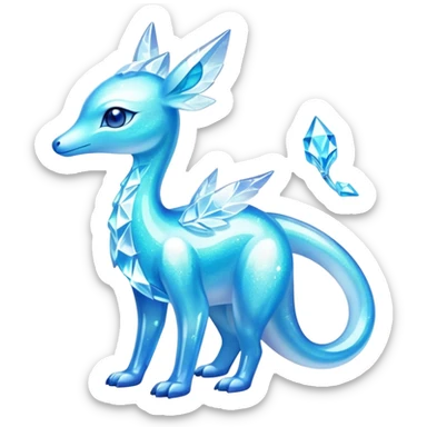 Shiny Exotic Colorful Ethereal Sparkly Amaura-Aurorus-Fakémon-hybrid-creature (full body)  sticker