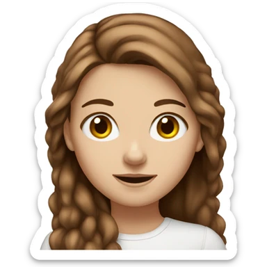  white girl with tall brown hair  sticker