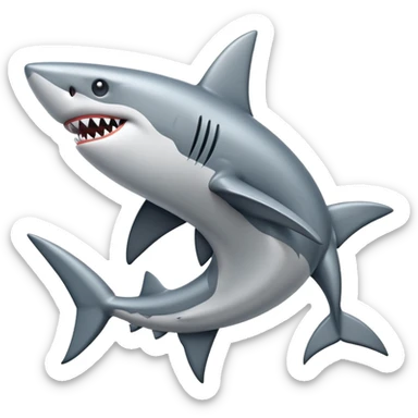 stylized anchor shaped like a shark sticker