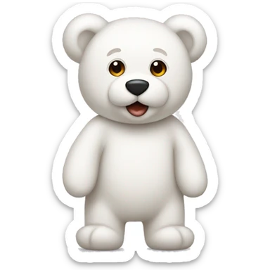 white teddy bear  sticker