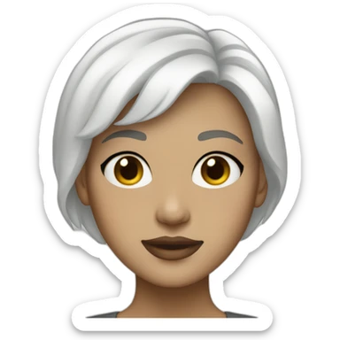 it girl white short hair macbook sticker