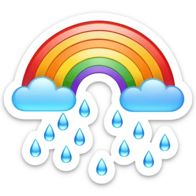 sunshine rainbow rainy day  sticker