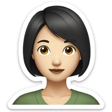 SHORT ASIAN WOMAN WITH SHORT BLACK HAIR sticker
