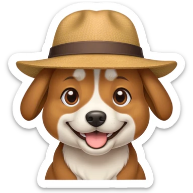 cane che ride con cappello sticker
