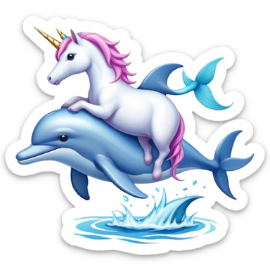 Unicornio con delfín sticker