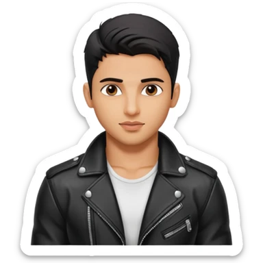 generate a pretty bratz siddharth malhotra, LEAN BUT MUSCULAR WEARING A black LEATHER JACKET sticker