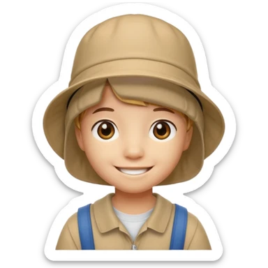 A little student with bucket hat sticker