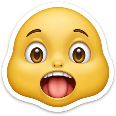 dopey emoji, silly expression, eyes rolling, mouth open, drooling sticker
