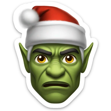 Fierce Orc ranger wearing santa hat sticker
