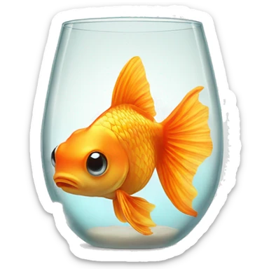 single goldfish in a glas sticker