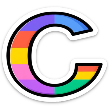 Colorful Gradient Alphabetical Letter “C” sticker