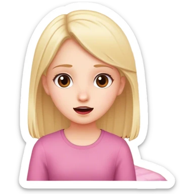 Girl speaking telling new information about herself in her room being girly  sticker