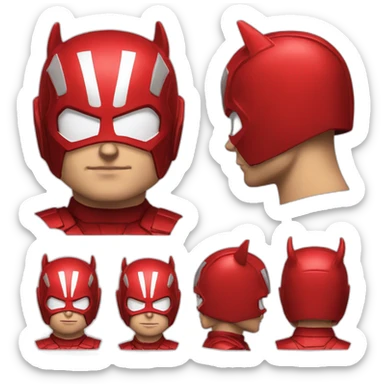 Marvel superhero Daredevil red Helmet with horns sticker