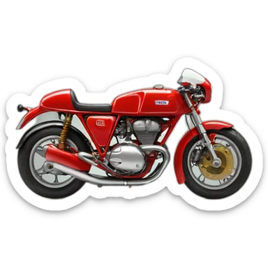 vintage red ducati sticker