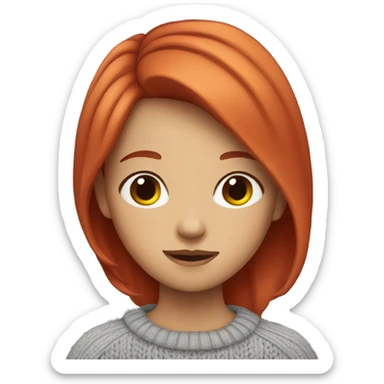 girl with red hair wearing a sweater sticker