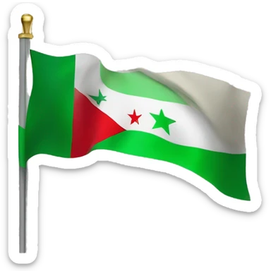 syrian flag but green instead of red and 3 stars sticker