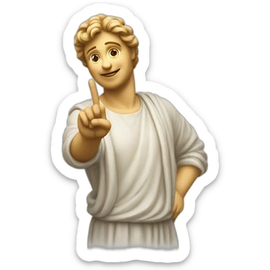 italian statue doing pinched fingers italian gesture sticker