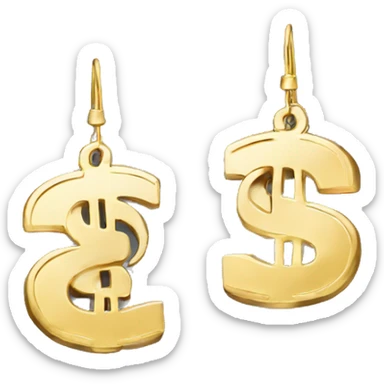 dollar shaped earring sticker