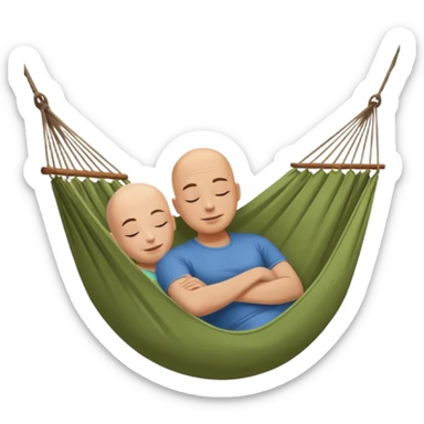 Bald in a hammock sticker