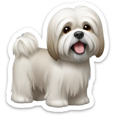 Mach einen Lhasa Apso.. also dass man sein Gesicht sieht.. seine Grundfarbe ist weiß mit wenigen hellbraunen Flecken sticker