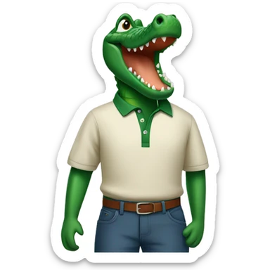 Crocodile with polo shirt sticker