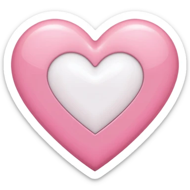 Coração rosa e branco sticker