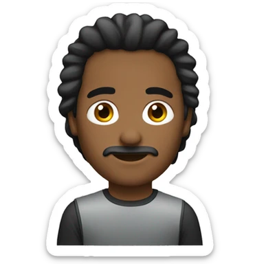 chico con anteojos, mullet, pelo negro sticker