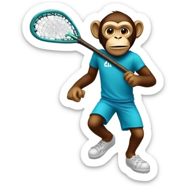 Monkey with a lacrosse stick sticker