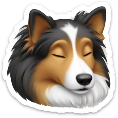 sleeping shetland sheepdog sticker