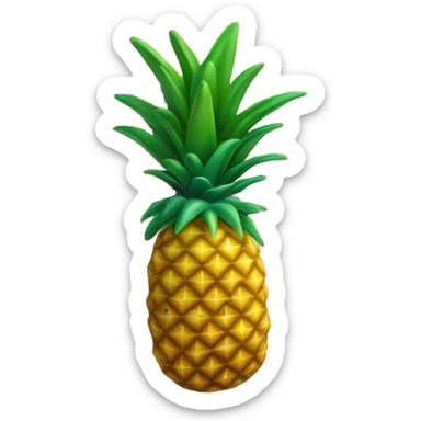 pineapple laying down on sand on the beach  sticker