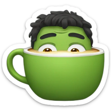 Hulk drinking cappuccino  sticker