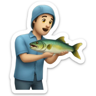 vacita eating a fish sticker