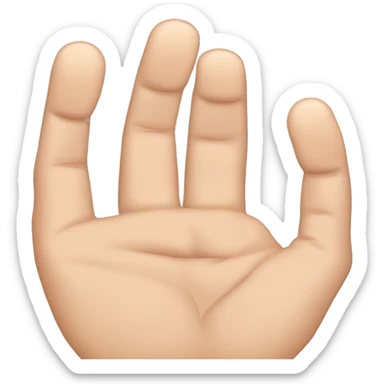 all fingers raised except the ring finger, The thumb is holding the ring finger but it is not shown. sticker