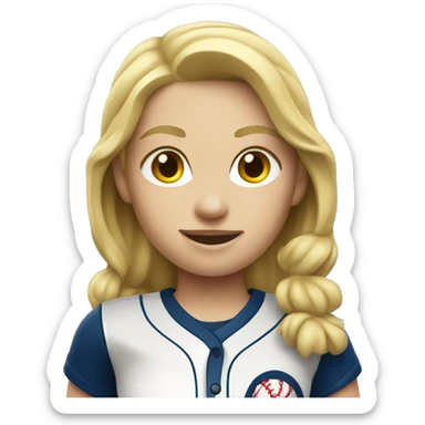 Blonde softball player sticker
