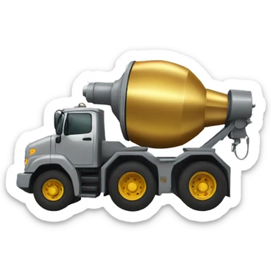 a cement mixer wearing gold jewelry sticker