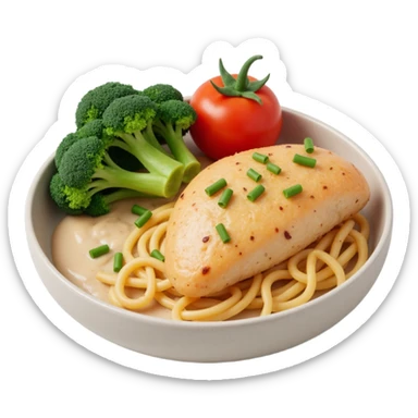Meal broccoli chicken and tomato sticker